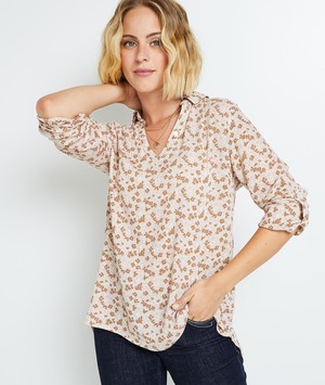 Blouse fluide manches longues femme IMPRIME