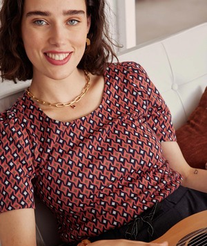 T-shirt jacquard femme ROSE