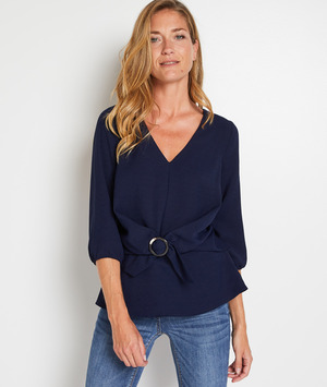 Blouse avec détail boucle femme MARINE