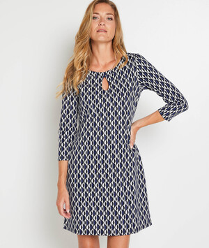 Robe jacquard en maille femme BLEU