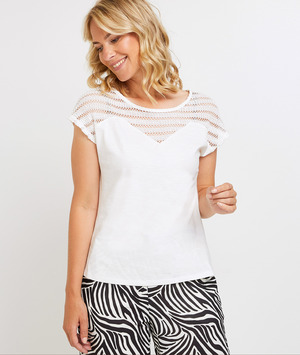 T-shirt manches courtes femme BLANC
