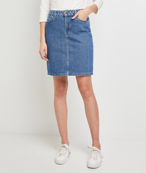 Jupe jean droite femme STONE