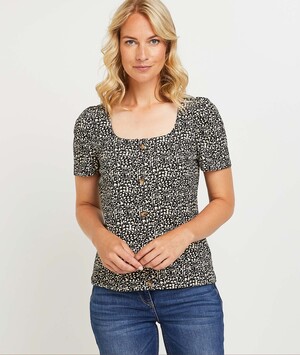 T-shirt froissé femme NOIR