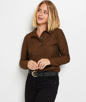 T-shirt manches longues femme MARRON