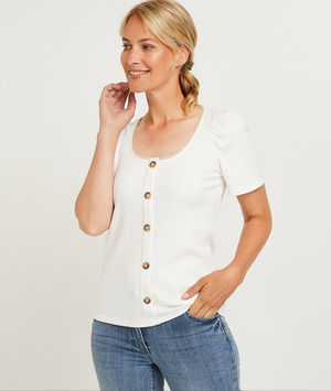 T-shirt manches courtes femme BLANC