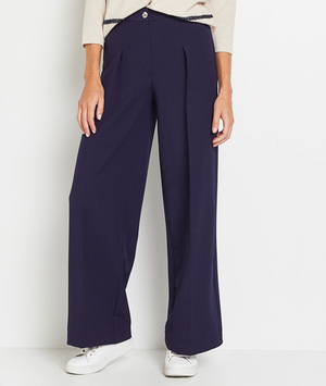 Pantalon large fluide femme MARINE
