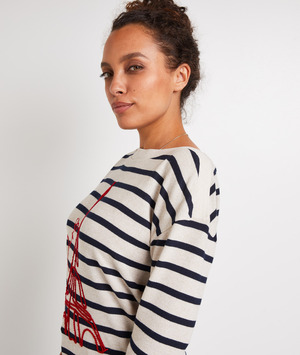 T-shirt marinière Paris femme BEIGE CHINE