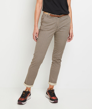 Pantalon imprimé femme MARRON