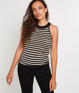 Débardeur marinière femme BEIGE