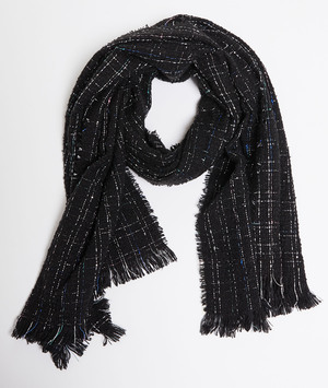 Echarpe quadrillée femme NOIR