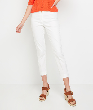 Pantalon raccourci femme BLANC
