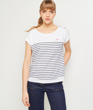 Tshirt marinière femme BLANC