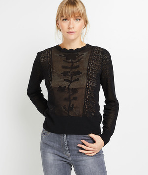 Pull ajouré femme NOIR