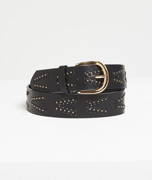Ceinture large tressée femme NOIR