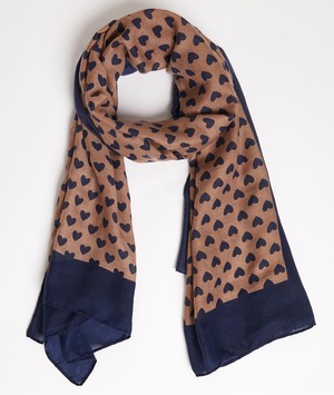 Etole à motifs coeur femme BEIGE