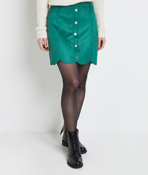 Jupe en suédine femme VERT