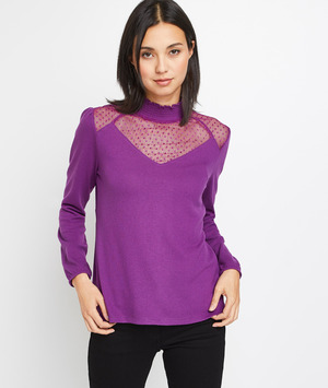 T-shirt col smocké femme VIOLET