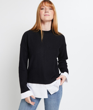T-shirt effet 2 en 1 NOIR