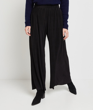 Pantalon large plissé femme NOIR