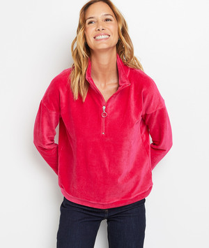 Sweat velours femme FUSHIA