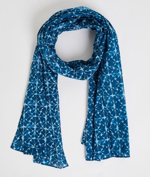 Etole imprimée en coton bio BLEU