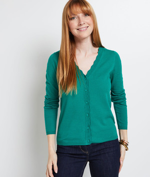 Gilet fine jauge femme VERT