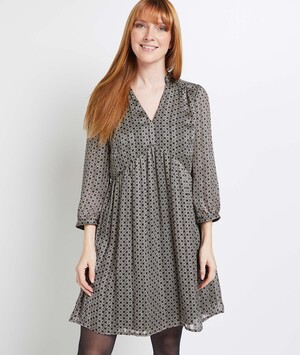 Robe col V femme NOIR