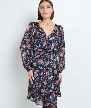 Robe col V femme MARINE
