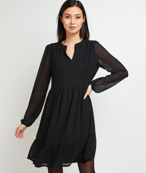 Robe noir avec jeu de transparence NOIR