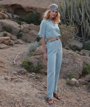 Combinaison fluide femme BLEU CLAIR