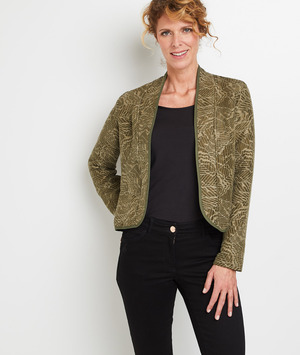 Veste jacquard femme KAKI