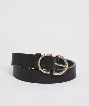 Ceinture noire boucle dorée femme NOIR