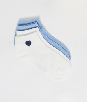 Lot de 2 soquettes motif coeur BLEU