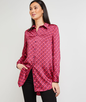 Chemise imprimée rose femme IMPRIME