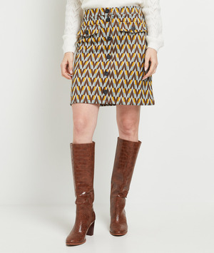 Jupe boutonnée jacquard femme IMPRIME