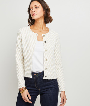 Veste maille matelassée femme BEIGE