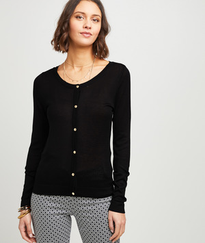 Gilet noir col rond NOIR