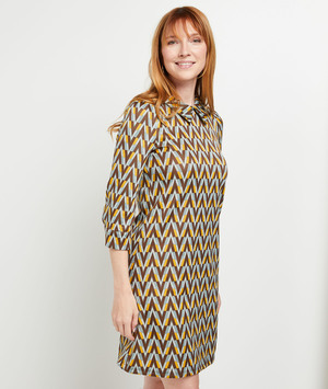 Robe en maille jacquard MARRON