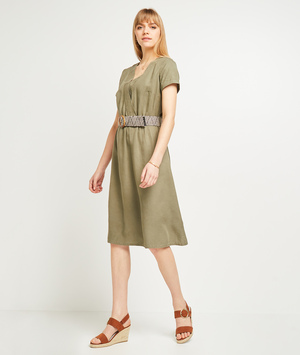 Robe ceinturée femme KAKI