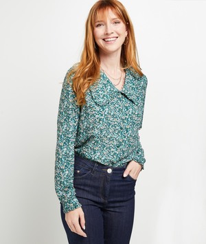 Chemisier col rond femme VERT