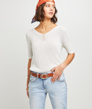 Pull maille femme BLANC
