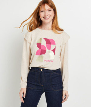 Sweat avec épaulettes femme BEIGE