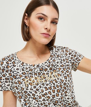 T-shirt imprimé femme ECRU