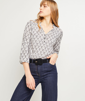 T-Shirt imprimé femme ECRU