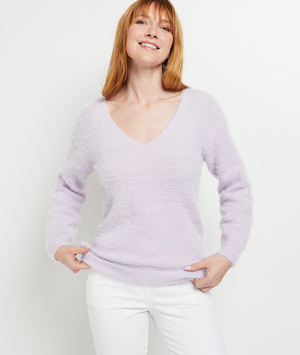 Pull en maille douce femme VIOLET CLAIR