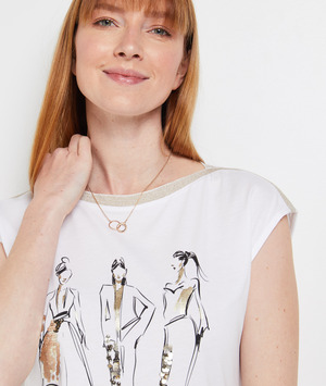 Tshirt imprimé femme BLANC CASSE