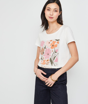 Tshirt imprimé femme BLANC CASSE