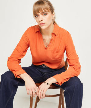 Chemise fluide femme ORANGE