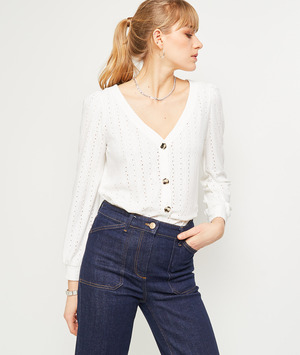 Tshirt ajouré femme ECRU