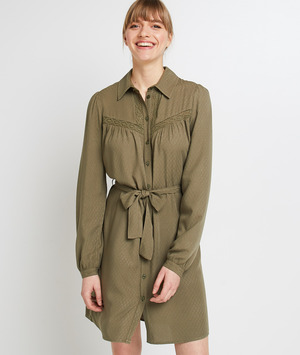 Robe chemise femme KAKI